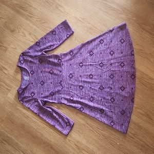 Girls purple 3/4 sleeve knit dress
